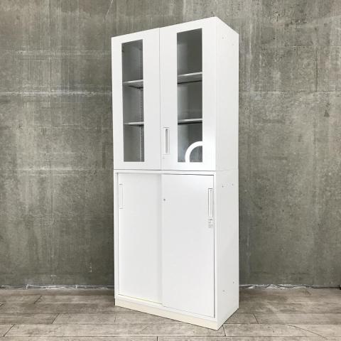 【上段がガラス扉のキャビネット！ 】◆コクヨ/EDIA　両開き　3段ラテラル　収納　病院　家具　リユース　九州最大級《オフィスバスターズ福岡博多店は、福岡を拠点として、日本全国へ中古オフィス用品・オフィス家具を提供しております》