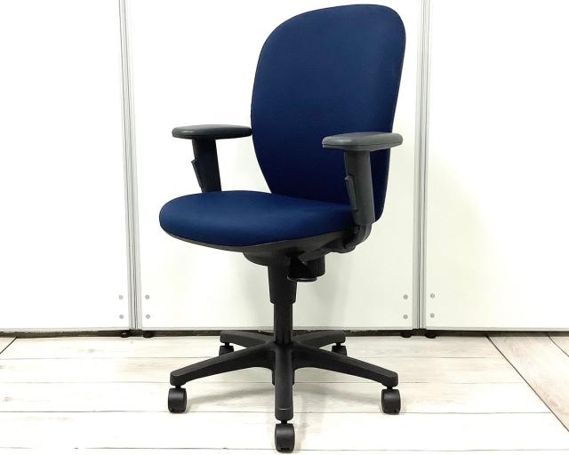 【中古】リエットチェア KFS-730GB-T1 B2 イトーキ（ITOKI） 肘付ハイバックチェア