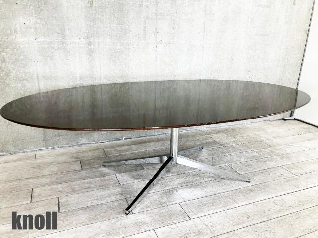 【引取り限定】knoll /ノール　オーバル テーブル　フローレンスノール　ダークオーク　新品定価150万 中古品