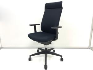 【関西倉庫在庫品】■コクヨ（KOKUYO）/ウィザード2（wizard2）チェア　エクストラハイバック　■ブラック　■固定肘　※お写真樹脂脚ですが、現物ポリッシュ脚となります。