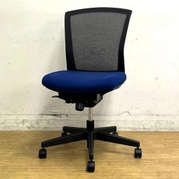 コクヨ　バリシア　肘無しチェア　メッシュチェア　背ブラック×座ブルー〈岐阜・愛知・三重・静岡・福井〉