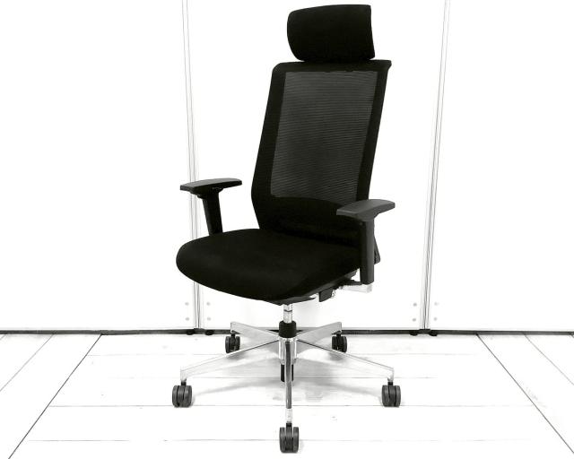 メッシュチェア ブラックフレーム アームレスト付き ヘッド付きオススメ(おすすめ) レア ・LION/ライオン ・No.5880 ※横浜本店撮影画像※