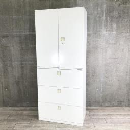 【人気の書庫セット！コレ1台でオフィス書類をスッキリ整理！】■オカムラ（okamura）製　レクトライン　両開き＋３段ラテラル　書庫セット　■ホワイト　■シリンダー錠 【高品質で安心のスチールキャビネット！】