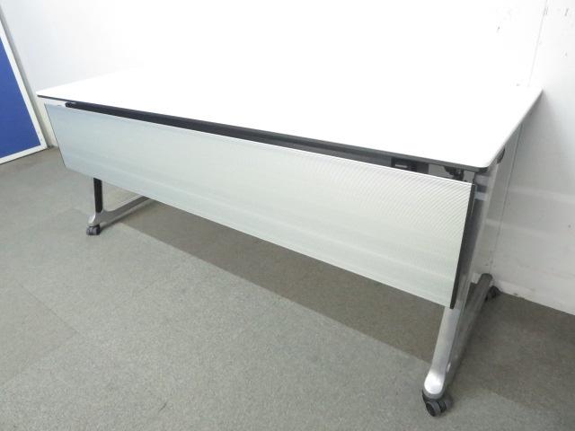 ■サイドフォールドテーブル【INTERACT PRO】■W1800×D600mm ホワイト【倉庫在庫品】【TH】