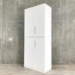 【大容量！オフィス書類をまとめて収納できます！】■ウチダ　ハイパーストレージシリーズ　上下両開き書庫セット　H2150mm　ホワイト【UCHIDA　HS】