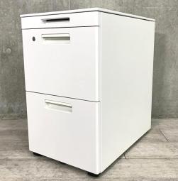 【奥行スリム！D500㎜タイプ！】■コクヨ製　3段ワゴン　ホワイト　W390×D500×H650㎜　■A4サイズの書類もたっぷり収納可能！【KOKUYO　GT】【ハイワゴン】【フリーアドレス】