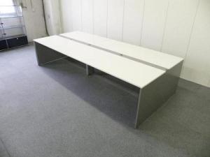 【関西倉庫入荷】■イトーキ/インターリンク　フリーアドレスデスク　W4000mm×D1400mm　■天板ホワイト×脚シルバー