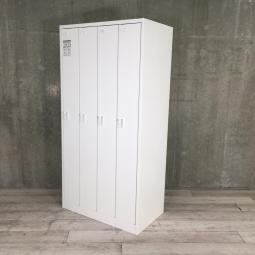 【個人の衣服や荷物をしっかり管理！鍵の持ち歩き不要のダイヤル錠ロッカー！】■オカムラ（okamura）製　FZシリーズ　4人用ロッカー　更衣用　縦型ロッカー　W900×D515㎜　■ダイヤル錠　■ホワイト