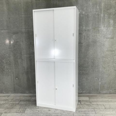 【中古】レクトライン  オカムラ（okamura） ハイキャビネット／引き違い＋引き違い