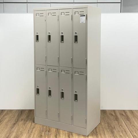 【１台で８人分の縦型収納ロッカー！省スペースに設置できます！】■コクヨ（KOKUYO）製　LKロッカー　8人用ロッカー　更衣用ロッカー　■シリンダー錠　■ニューグレー