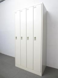 【個人の衣服や荷物をしっかり管理！常に人気の高い更衣用ロッカー！】■オカムラ（okamura）製　FZシリーズ　4人用ロッカー　更衣用ロッカー　縦型ロッカー　W900×D515㎜　■シリンダー錠　■グレー