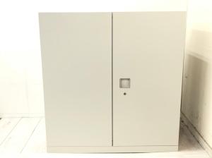 【カウンター代わりにもなるサイズ感！】■オカムラ　レクトラインシリーズ　両開き書庫　H950mmタイプ　ライトスモーク