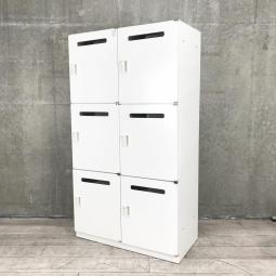 【フリーアドレスの相棒！ダイヤル錠タイプの6人用メールロッカー！】■イトーキ（ITOKI）製　シンラインロッカーシリーズ　6人用パーソナルロッカー　■コンセント/投函口付　■ダイヤル錠　■ホワイト※非常解錠キーは付属しておりません。ご希望のお客様はお申し付けくださいませ。