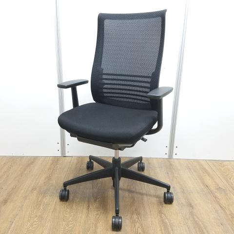 【中古】ベゼル アルミポリッシュ  コクヨ（KOKUYO） 肘付ハイバックチェア