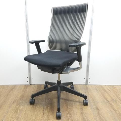 【中古】スピーナチェア（エラストマー） KE-757GP-T1T1SG イトーキ（ITOKI） 肘付ハイバックチェア