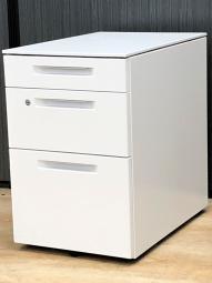 【フリアドデスクや平机の収納力アップに！ファイルや書類の収納に最適のデスクインワゴン！】■コクヨ（KOKUYO）製　iSシリーズ　3段ワゴン　デスクインワゴン　H600mm　■ホワイト　■シリンダー錠