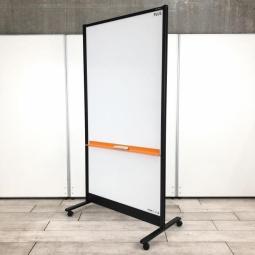 【キャスター付で移動もレイアウト変更もラクラク！】■プラス（PLUS）製　ホワイドボード　パーティション　両面ボード　縦型　H1840㎜　■キャスター付　■ブラックフレーム【弊社使用欄：A01041689】