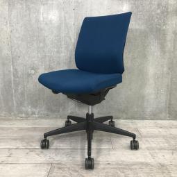 【オフィスの王道！】【納得の座り心地！魔法のように売れ続けている定番のオフィスチェア！】■コクヨ（KOKUYO）製　ウィザード2（wizard2）チェア　肘無し　ローバック　■ランバーサポート付き　■プルシアンブルー×ブラックシェル【弊社使用欄：A01042126】【SN】