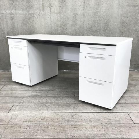 KOKUYO インダストリアル スチール デスク レトロ 両袖机 オフィス 鍵