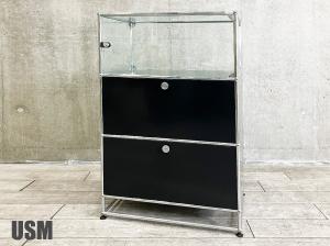 USMハラー　1列３段キャビネット　ブラック　D500　GRDDEX　ショーケース