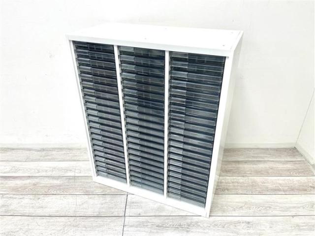 【中古】レクトライン  オカムラ（okamura） ローキャビネット／クリスタルトレー