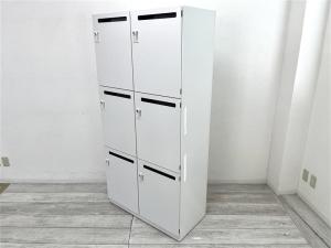 【在庫入替セール品】【定価約20万円以上】【ダイヤル錠付のためノートPC、書類などの貴重品も安心して収納可能！鍵の持ち運びも不要なためフレキシブルな働き方ができます。】■内田洋行/エルレジーナ　■ホワイト　■6人用パーソナルロッカー　■ダイヤル錠