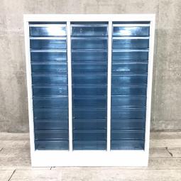 【書類・備品整理の必需品！使い勝手の良いクリトレが入荷！】■コクヨ（KOKUYO）製　エディアシリーズ（EDIA）　クリスタルトレー　H1130㎜　■3列×深型11段　■ホワイト　【弊社使用欄：A01034109】