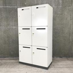 【フリーアドレス化の相棒！パーソナルロッカー】/オススメ(おすすめ) /人気商品【弊社使用欄：A01008628】■W900×D450×H1630㎜　投函口付　ダイヤル錠　ホワイト/ライオン/6人用パーソナルロッカー