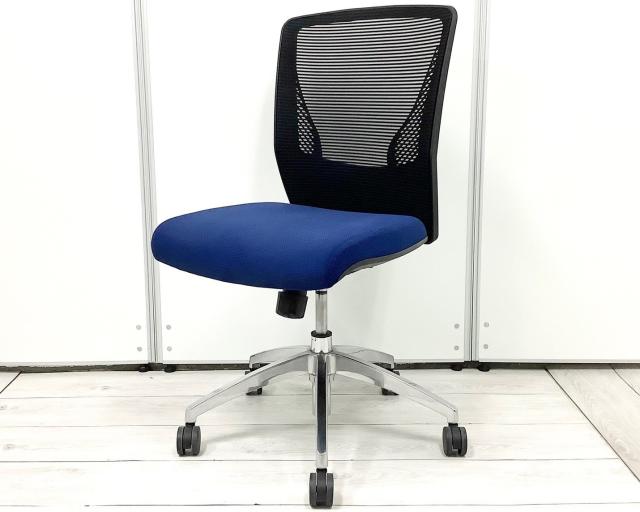 【中古】ヴィラージュチェア 8VCM1A FHR6 オカムラ（okamura） 肘無ローバックチェア