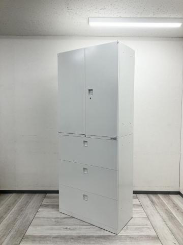 【中古】レクトライン 4B313Y-ZA75／4BG3ZC-ZA75 オカムラ（okamura） ハイキャビネット／両開き＋3段ラテラル