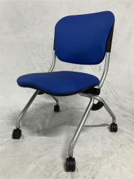 【ロットで揃うネスティングチェアが入荷！会議室にオススメ！！】オカムラ(okamura)製　トーション(TORSION)　■ネスティングチェア　■ミーティングチェア　■ブルー　■会議用チェア#三重県 #福井県 #石川県