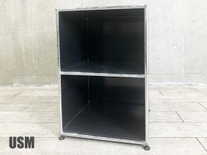 USMハラー　1連２段キャビネット/ナイトテーブル　グラファイトブラック　D500