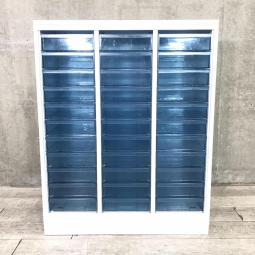 【書類・備品整理の必需品！使い勝手の良いクリトレが入荷！】■コクヨ（KOKUYO）製　エディアシリーズ（EDIA）　クリスタルトレー　H1130㎜　■3列×深型11段　■ホワイト　【弊社使用欄：A01034109】【ID】