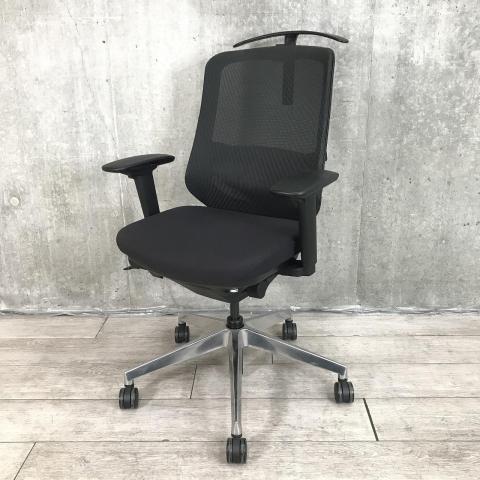 【骨盤を支えてストレスを軽減・人間工学に基づいた快適チェア!】■ナイキ (NAIKI )製 セリフト(Selift)シリーズ 肘付 ハイバック 背面メッシュ ■可動肘・ハンガー・ランバーサポート付 ■ブラック【2510】弊社使用欄【A01042687】