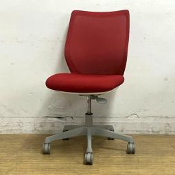 【在庫入替セール】オカムラ CG-Mチェア 背メッシュ 肘無しチェア ビンテージレッド×ホワイトフレーム コンパクトなサイズ感で小柄な方にもオススメ