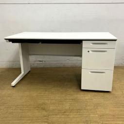 コクヨ　iSシリーズ　片袖机　ゆったり使用できるW1400サイズ　ホワイト天板　鍵付き　シリンダー錠【愛知・名古屋・豊田・静岡・浜松】