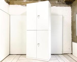 【大容量！人気商品の上下書庫セット・オフィス書類を一気に整理！】オカムラ　レクトライン　上下両開き　書庫セット　ネオホワイト　シリンダー錠　【耐震施工のご案内も可能です！】