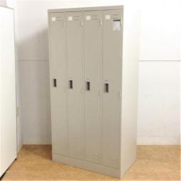 【衣類や個人の荷物の管理に！増員や移転に併せて！】■コクヨ（KOKUYO）製　LKシリーズ　4人用更衣ロッカー　■シリンダー錠　■ニューグレー　オフィスバスターズ東大阪店　鍵付き