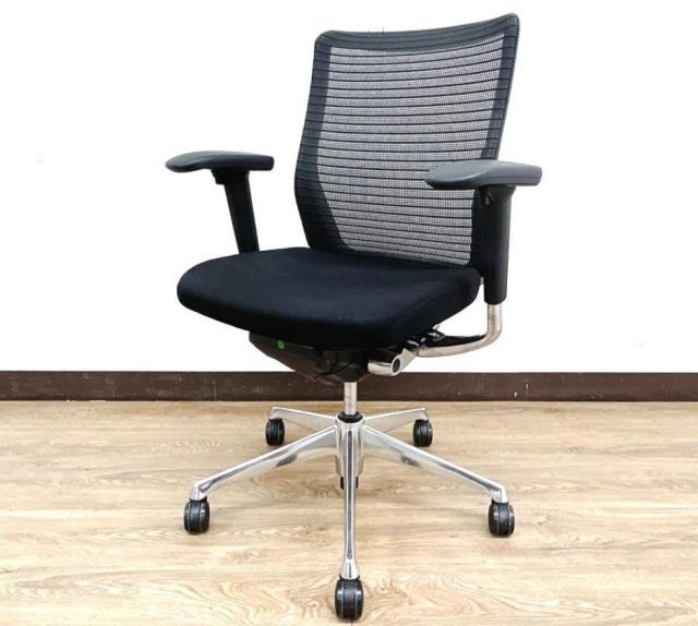 【中古】コーラルメッシュ CQ81BR FSH1 オカムラ（okamura） 肘付ミドルバックチェア