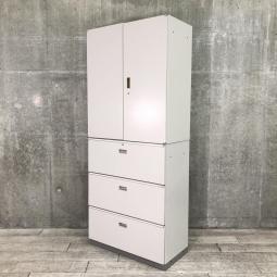 【商品入替セール】■イトーキ (ITOKI)製　シンライン　ハイキャビネット 　両開き＋3段ラテラル　書庫セット　■ニューグレー　■シリンダー錠　【2503】弊社使用欄【A01002218　A01002217】※