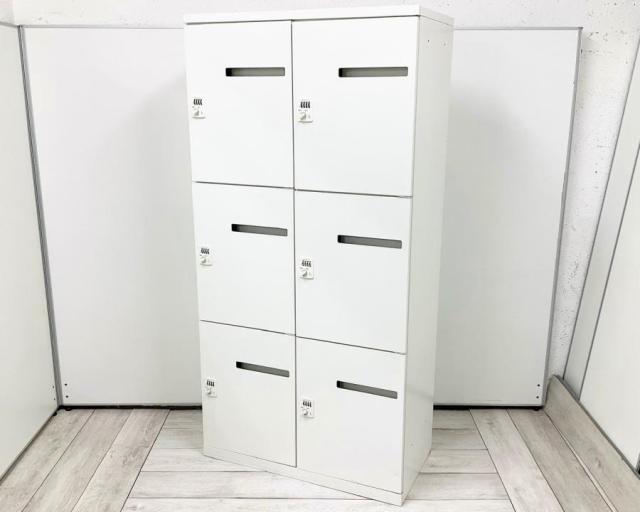 【中古】レクトラインロッカー 4B27YX-ZA75 オカムラ（okamura） 6人用パーソナルロッカー