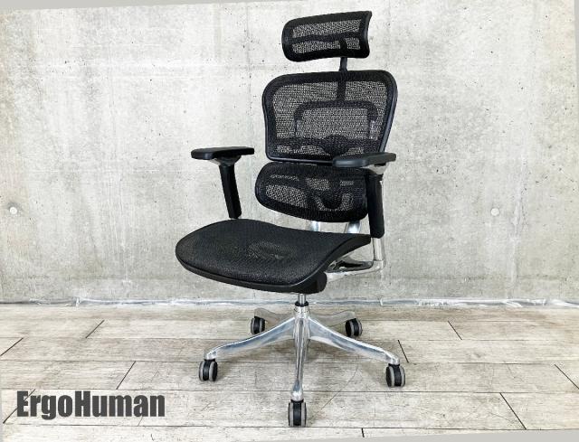 【中古】プロ  Ergohuman（エルゴヒューマン） 肘付ハイバックチェア