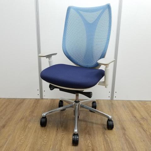 【中古】サブリナ C833BW オカムラ（okamura） 肘付ハイバックチェア