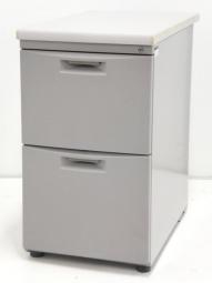 【高さ700㎜タイプ】【収納と作業スペースを同時に確保！】■イトーキ(ITOKI)製　CZシリーズ　脇机　2段　W400×D700×H700㎜　■シリンダー錠　■グレー【A4ファイルをしっかり収納！】【AD】