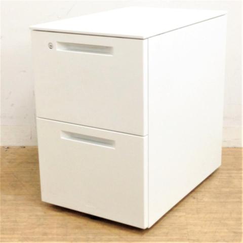 コクヨ iSシリーズ 2段ワゴン 清潔感のあるホワイト 鍵付き シリンダー錠 ※スチール天板タイプです 【愛知・名古屋・豊田・静岡・浜松】