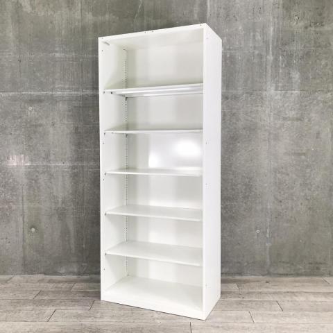 【出し入れしやすい大容量オープンキャビネット！よく使う資料やカタログ収納にオススメ！】■オカムラ（okamura）製　レクトラインシリーズ　オープンハイキャビネット　H2150㎜　■ホワイト ※大型商品のため搬入経路にご注意ください！【弊社使用欄：A01041672】【KN】