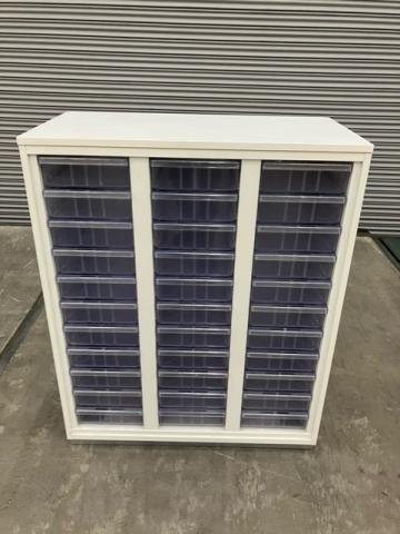 【中古】L6 RE-105KA-FT プラス（PLUS） ローキャビネット／クリスタルトレー