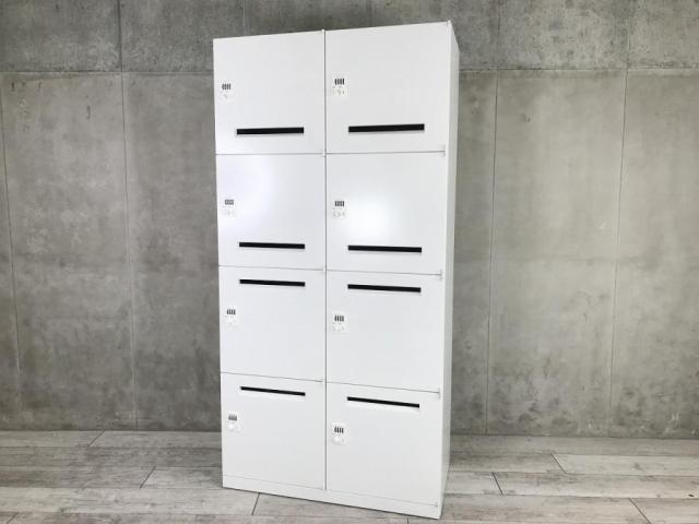 ■Okamura/オカムラ ■レクトラインシリーズ ■8人用パーソナルロッカー ■投函口あり ■サイズ/H1810㎜ ■ホワイト(white) ■ダイヤル錠 【弊社使用欄:A01044091】