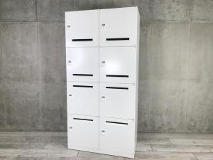 ■Okamura/オカムラ　■レクトラインシリーズ　■8人用パーソナルロッカー　■投函口あり　■サイズ/H1810㎜　■ホワイト(white)　■ダイヤル錠　【弊社使用欄：A01044091】