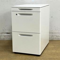 コクヨ　GTAシリーズ　3段ワゴン　ホワイト　シリンダー錠　鍵付きで施錠管理可能　A4ファイル×2段+ペントレー【愛知・名古屋・豊田・静岡・浜松】